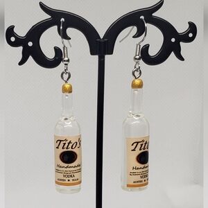 "HOLIDAY SPIRITS" - One Pair of Mini Bottle Earrings